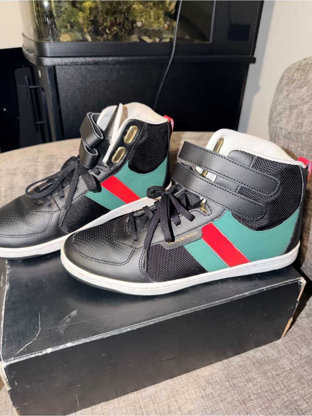 Creative Recreation Dicoco High Top Sneakers Black Emerald Red Men’s Size 9